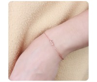 Rose Gold Plated Cute Love Word Silver Bracelet BRS-11-RO-GP